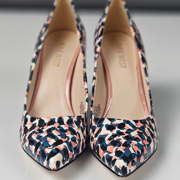Nine West Flax Patent Pointed Toe Pumps Blue Pink Black - Picture 4 of 16